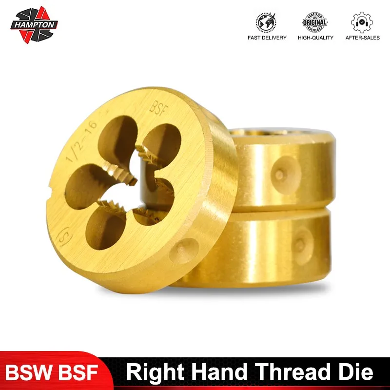 Thread Die Hard Alloy TiN Coating Machine Die BSW BSF Screw Die Metal Threading Tools Hand Tools