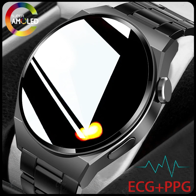 ساعة ذكية مقاومة للماء للرجال ، مكالمة بلوتوث ، ECG ، PPG ، andid ، IOS ، ساعة 3 ، AMOLED ، شاشة x: HD ، IP68 ، جديدة ،