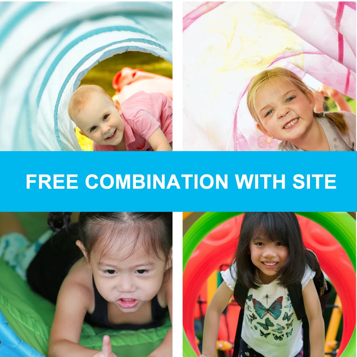 Crawling Tube Children Early Education Play Tent Multi-Color Blue Yellow Red Durable Safe Fabric Sensory Integration Therapy view 2