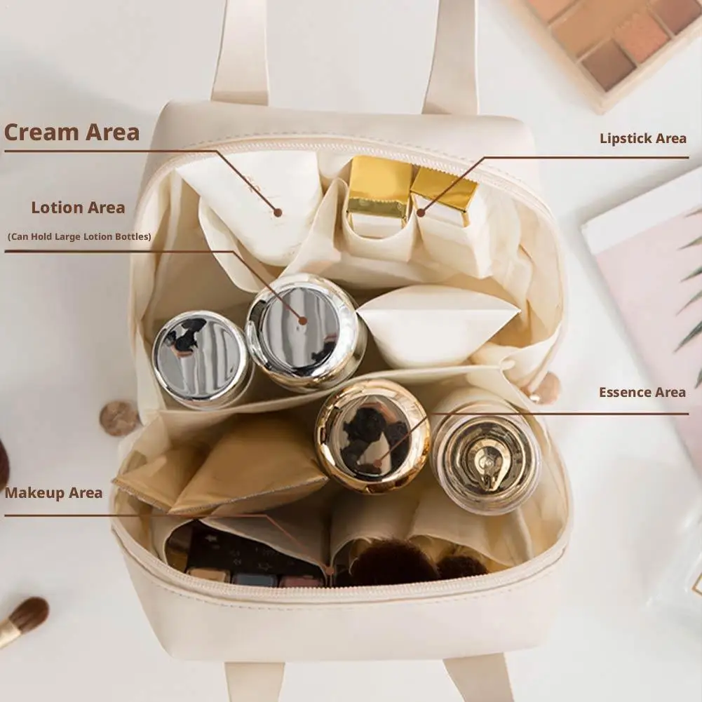 

Косметичка-органайзер из ПУ кожи, большая вместительная дорожная сумка на молнии, легкая и портативная, для дома, командировок, в подарок