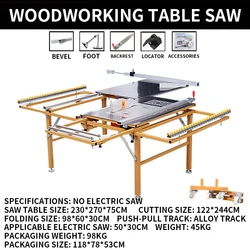 New type of woodworking push table saw multifunctional folding woodworking portable precision sawing machine worktable