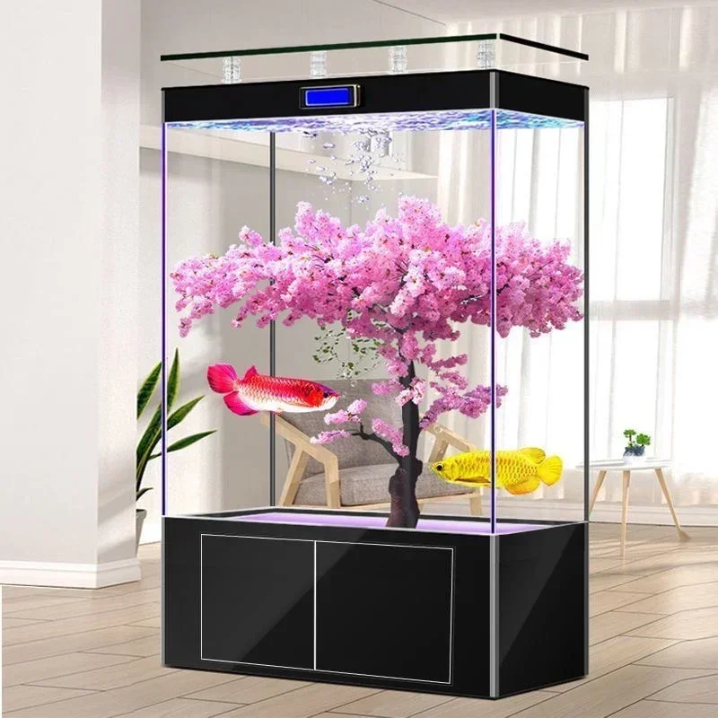 Complete Set of Vertical Hallway round Explosion-Proof Glass Low Filter Fish Tank