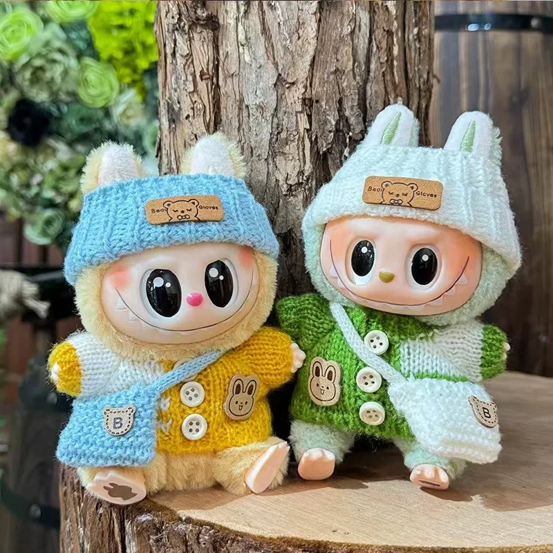 

Для 15-17 см Ropa Labubu Idol комплект с капюшоном, повседневный спортивный свитер, комплект для виниловых макарон, кулон Labubu, сменная сборка