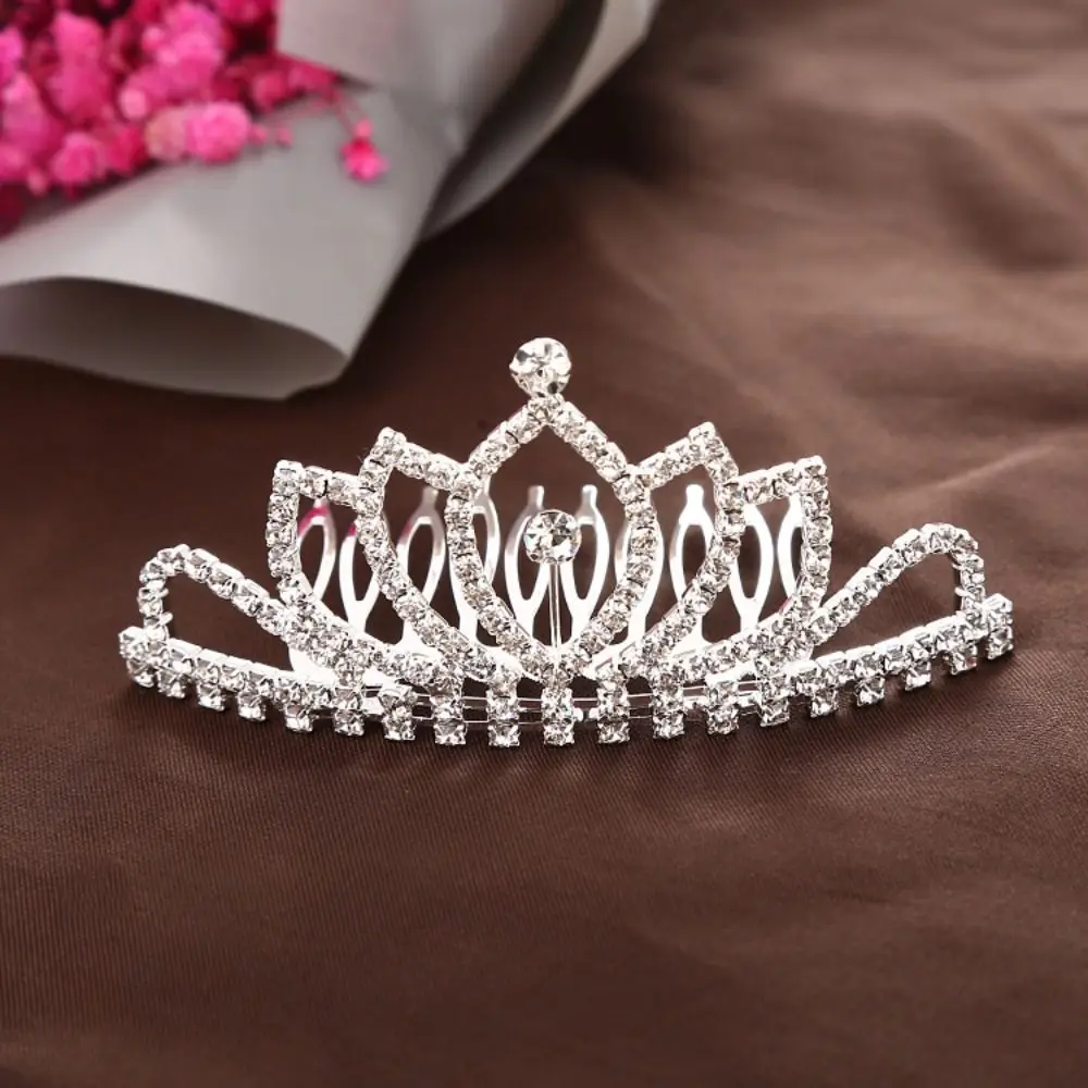 Nieuwe Legering Prinses Kristal Tiara Strass Haar Sieraden Kronen Haar Kam Geschenken Kroon Haarband Bruiloft