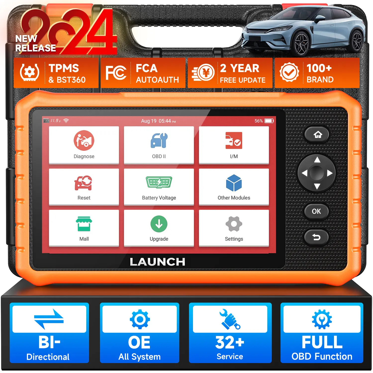 

LAUNCH CRP919C Lite OBD2 Car Diagnostic Tool Bi-Directional All System 32+ Services ECU Coding CAN FD/DoIP OBD 2 Scanner