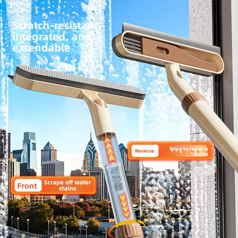 Dedicated Cleaning GlassCleaner Extendable and Extended Liquid Refill Four-in-one Capable of Wiping and Scraping and Glass Brush
