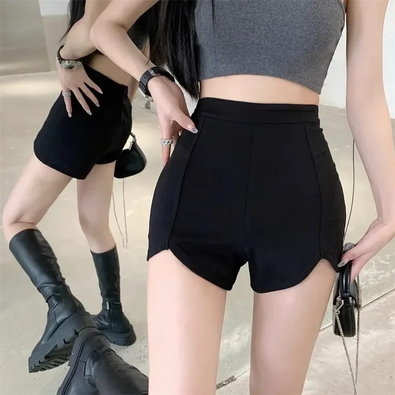 

New 2025 Casual Women's Shorts Trendy Slimming Stretchy Ultra-short High-waisted A- line Zippered Hip Lifting