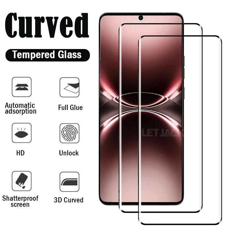 

Curved Tempered Glass for Vivo X200 X100 Ultra X100S X90S Full Glue Screen Protector for Vivo X90 X80 X70 Pro+ Protective Film