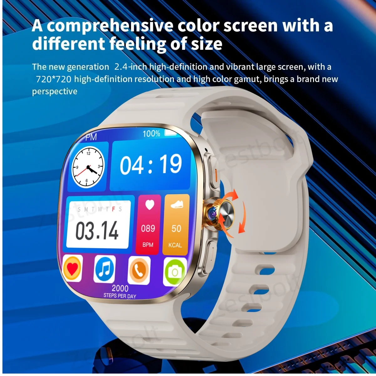 

NEW 2.4inch Larger Screen M99 Smartwatch With 190° Rotary Camera GPS Position WIFI Connect App Download Android 10.0 Smart Watch