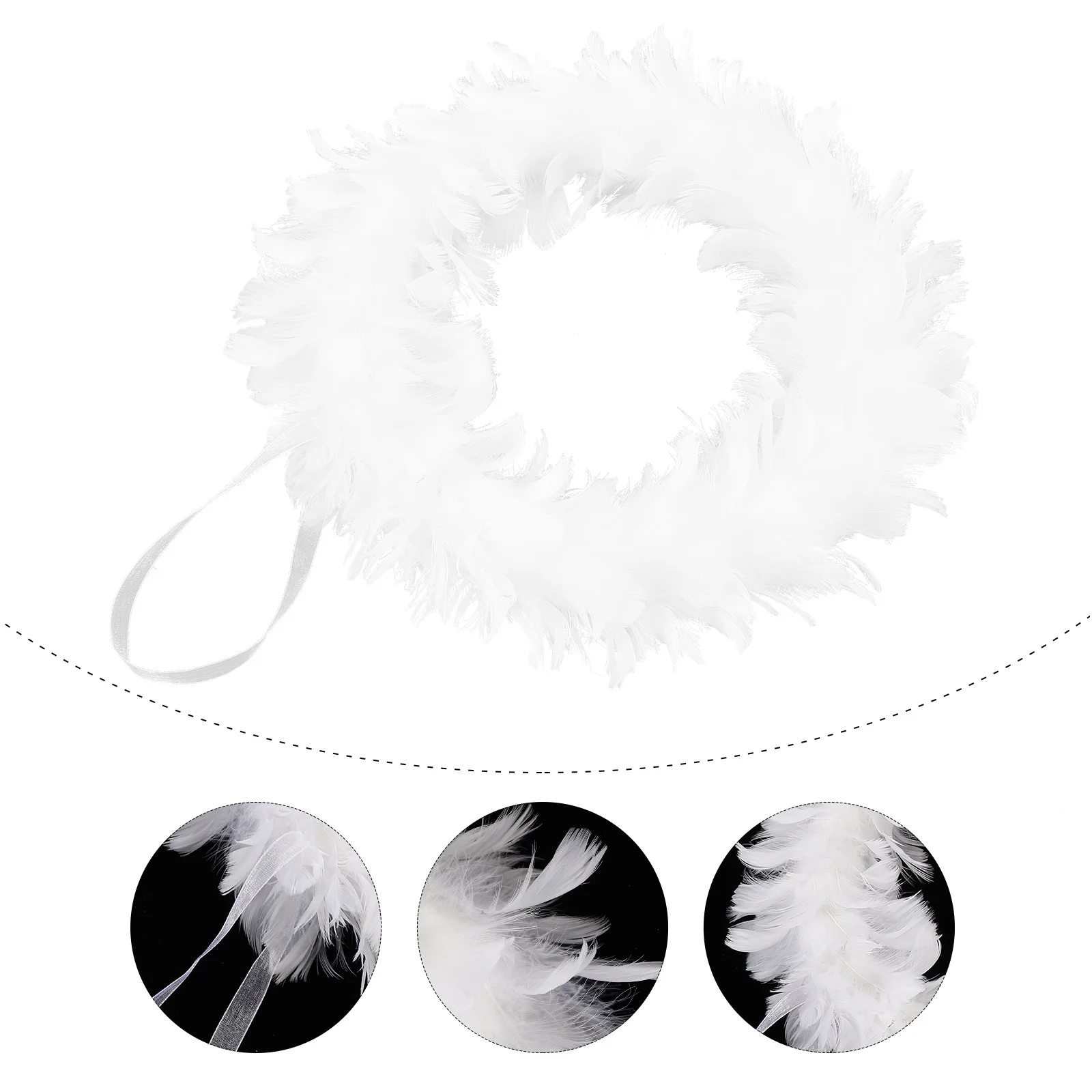 

1Pcs White Wreath Christmas Tree Decoration Lightweight Portable Exquisite Workmanship Unique Attractive Festival