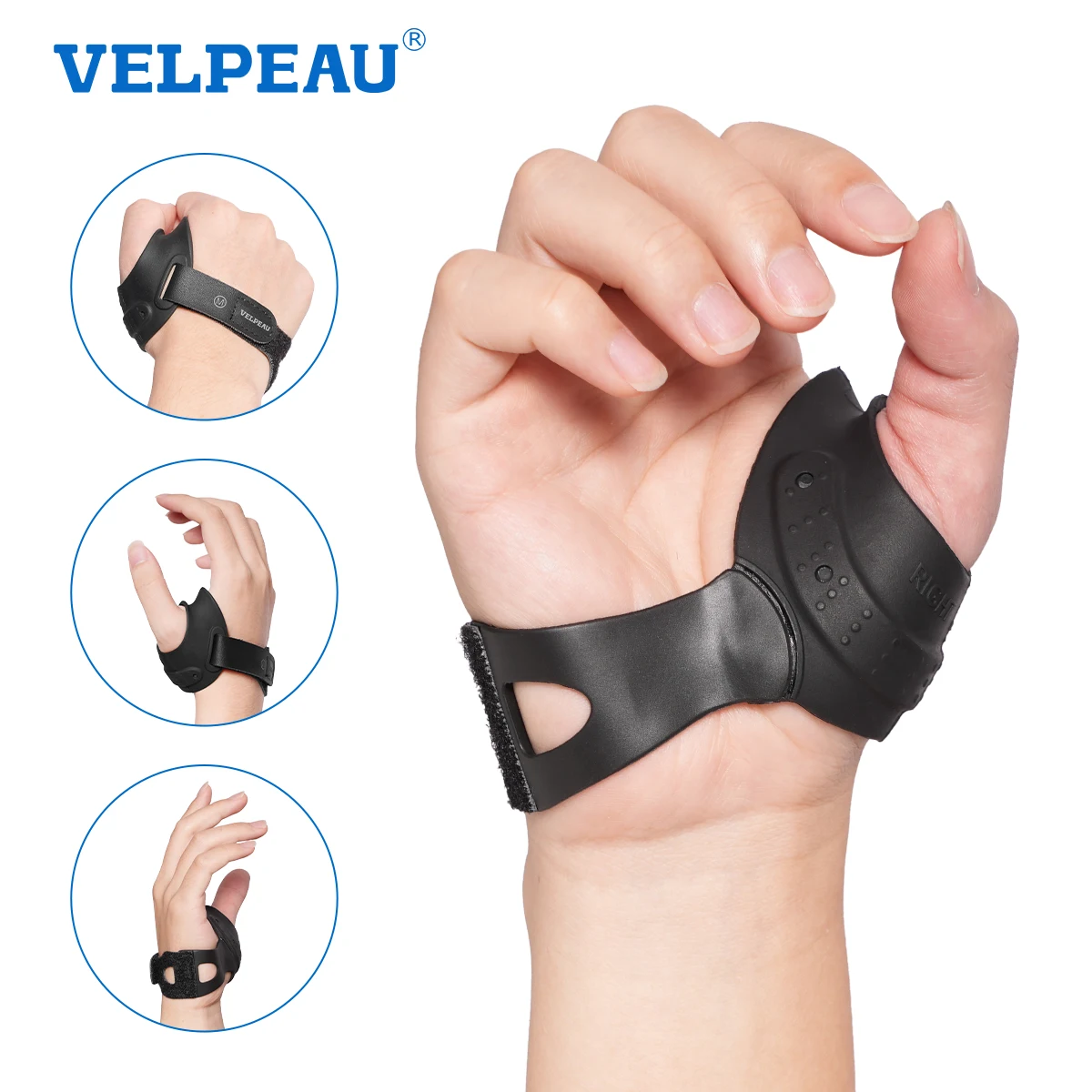 

Шина для большого пальца VELPEAU CMC от остеоартрита, артрита и сухожилий, удобная мягкая резиновая скоба для большого пальца для женщин и мужчин