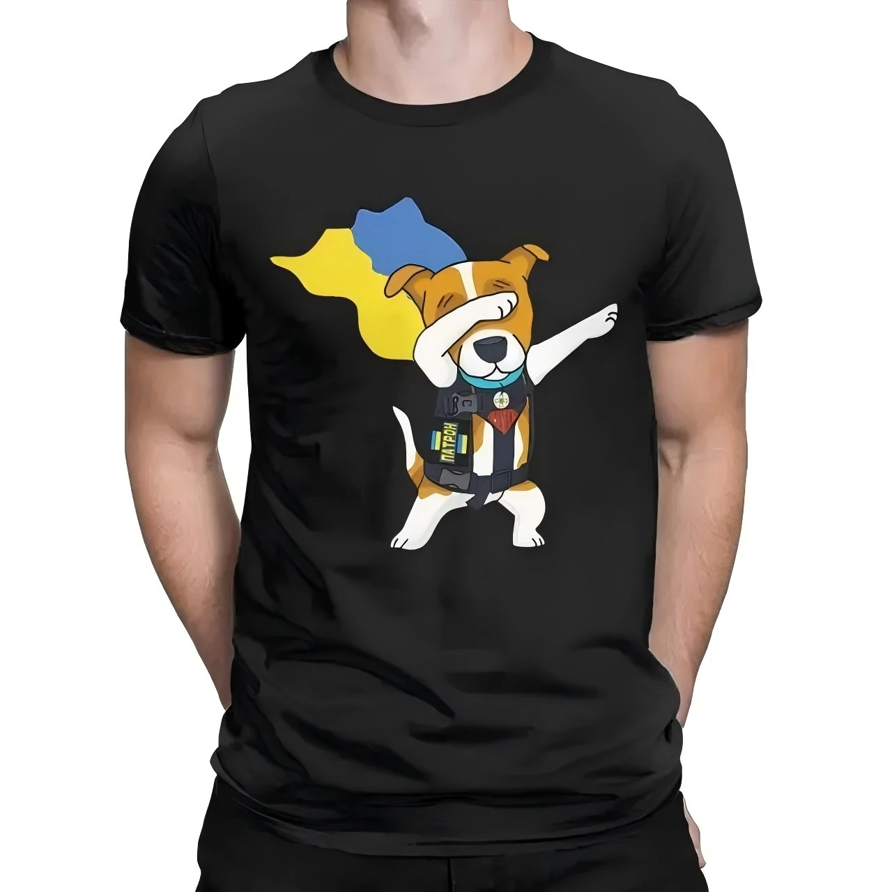 Short Sleeve Casual O-Neck Summer Woman Funny Shirts Ropa Hombre Ukrainian Patron Dog Get Out of Ukraine Men Printed T-shirt