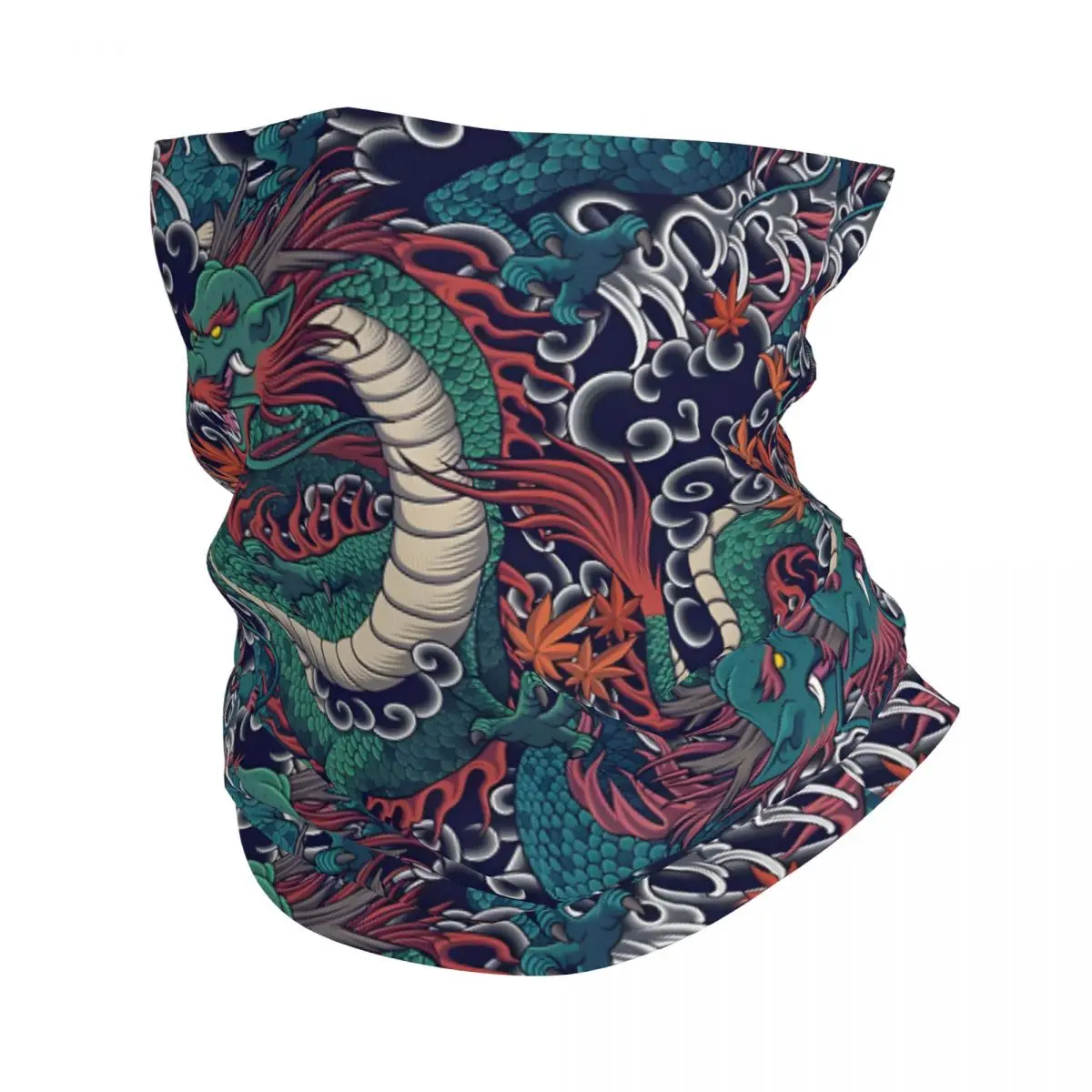 Dragon Pattern Headband Neck Warmer Men Ski Running Tube Scarf Medical Nurse Face Bandana Gaiter