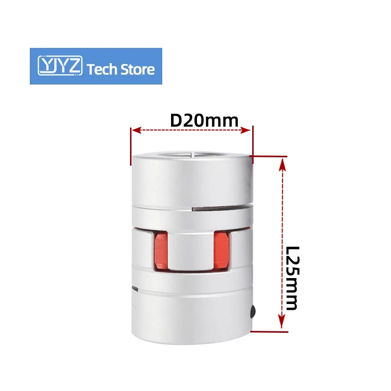 

D20L25 Motor Flexible Star Plum Coupling Aluminium Jaw Coupling Inner Hole 4/5/6/6.35/7/8/9/10mm For Ballscrew Motor Parts