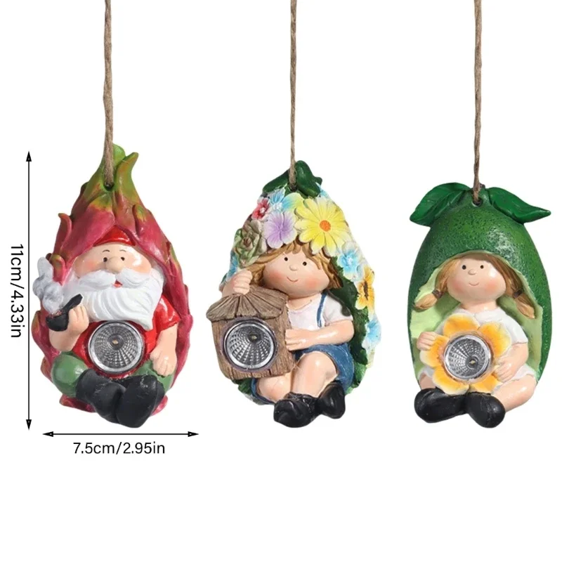 Whimsical Solar Lamp Garden Ornaments, Illuminated Decoration Elf Statue Figurine for Magically Patios Paths Experience