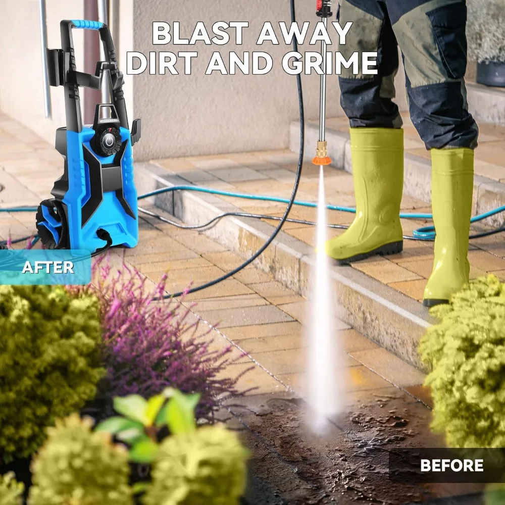 Adjustable Pressure Cleaner, 2025 Power Cleaner Pressure Adjustable (2500PSI-5000PSI) with 33ft Pressure Hose, 4 No.