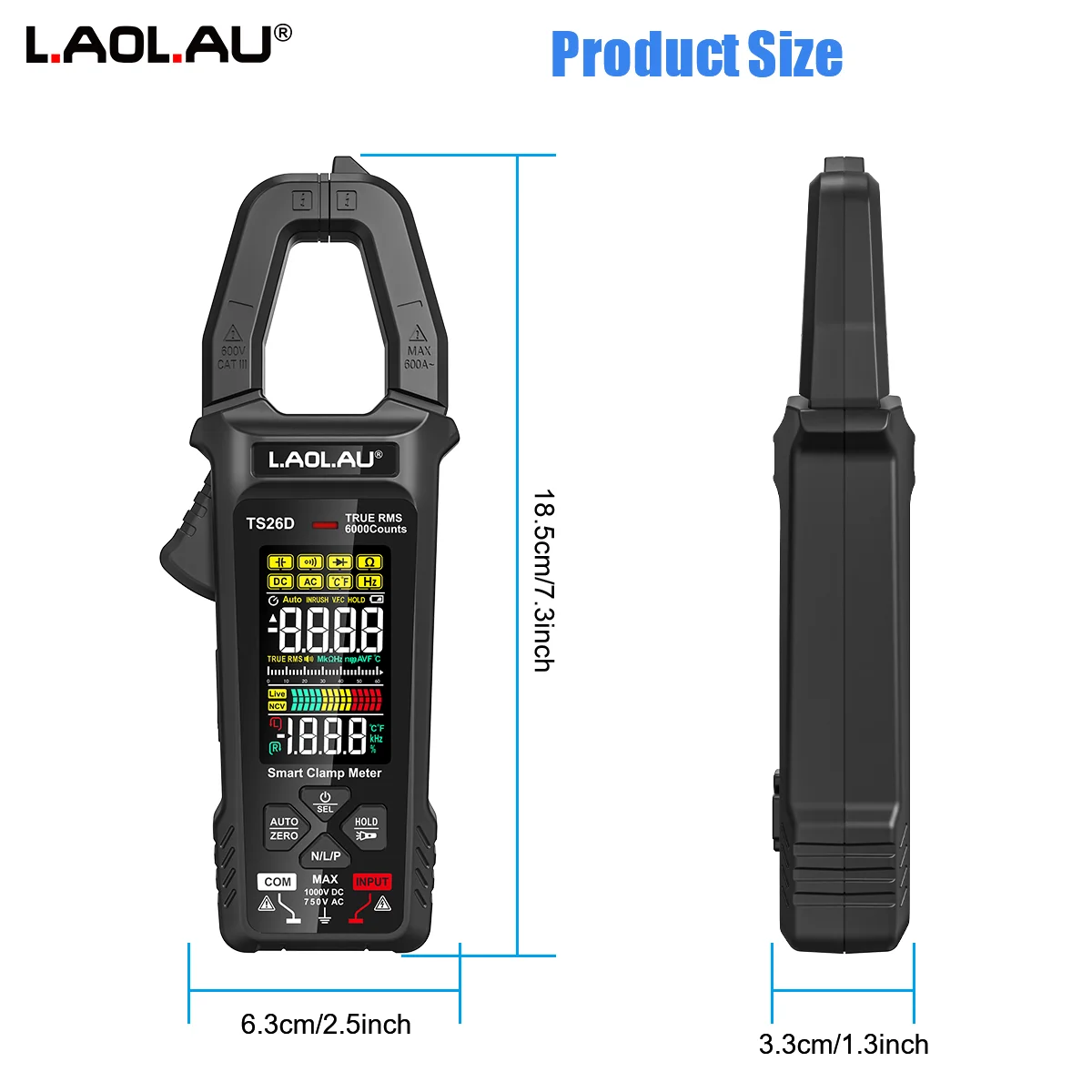Digitales Zangenmultimeter TS-26A/26D Strom Spannung NCV Auto-Bereichswahl Widerstand Kapazität Temperatur Typ-C Wiederaufladbarer Amperemeter – Detail 17