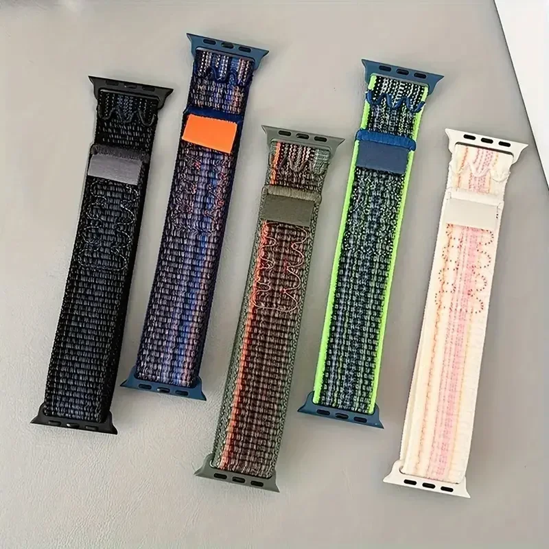 Armbänder für Apple Watch Band 45 mm 46 mm 42 mm 49 mm 44 mm für Nike Nylon Sport Loop Armband Correa iWatch 10 9 8 7 6 5 4 SE Ultra 2 – Detail 1