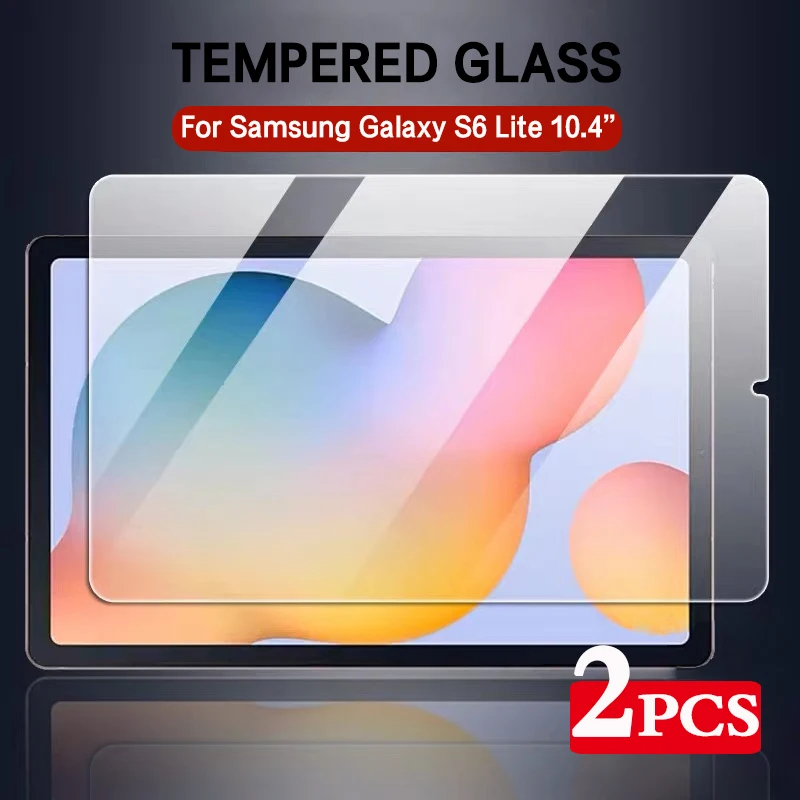 2PCS Screen Protector For Samsung Galaxy Tab S6 Lite 10.4'' 2020 SM-P610 P615 Protective Film Anti Scratch Clear Tempered Glass