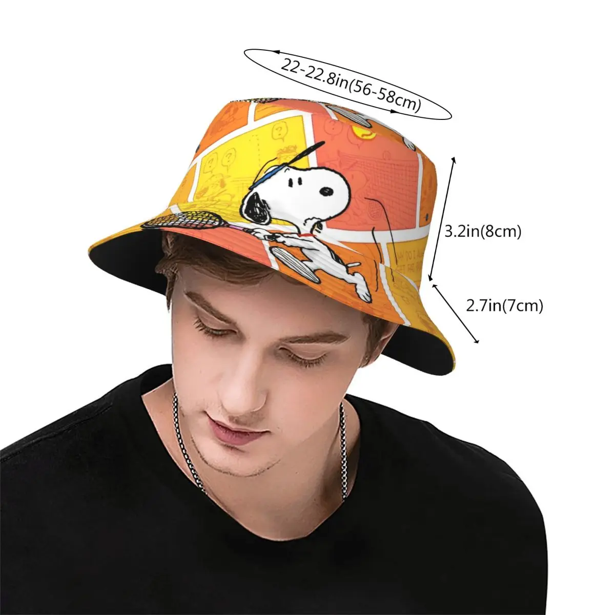 Women Men Bucket Hat Snoopys Play Tennis Summer Beach Hatwear Lightweight Vacation Fishing Caps Boonie Hat Dropshipping view 3