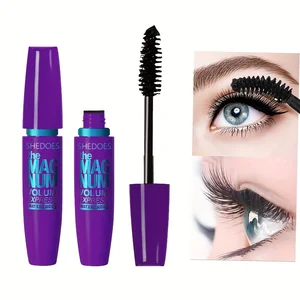 Black mascara 4d thick, stretching, ripple, waterproof liquid fiber mascara 12 Main Sales Black Mask - №2