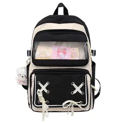 Japan Bowtie Cute Lolita Backpack Student School Bookbag Transparent Ita Mochila