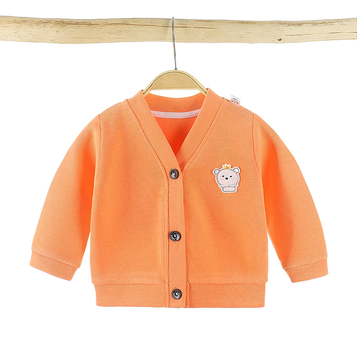 Baby Boy Girl Fleece Spring Fall Soft Cotton Knitted Sweater V-Neck Cardigan Jacket Coat Outwear Children Long Sleeves Kids Tops