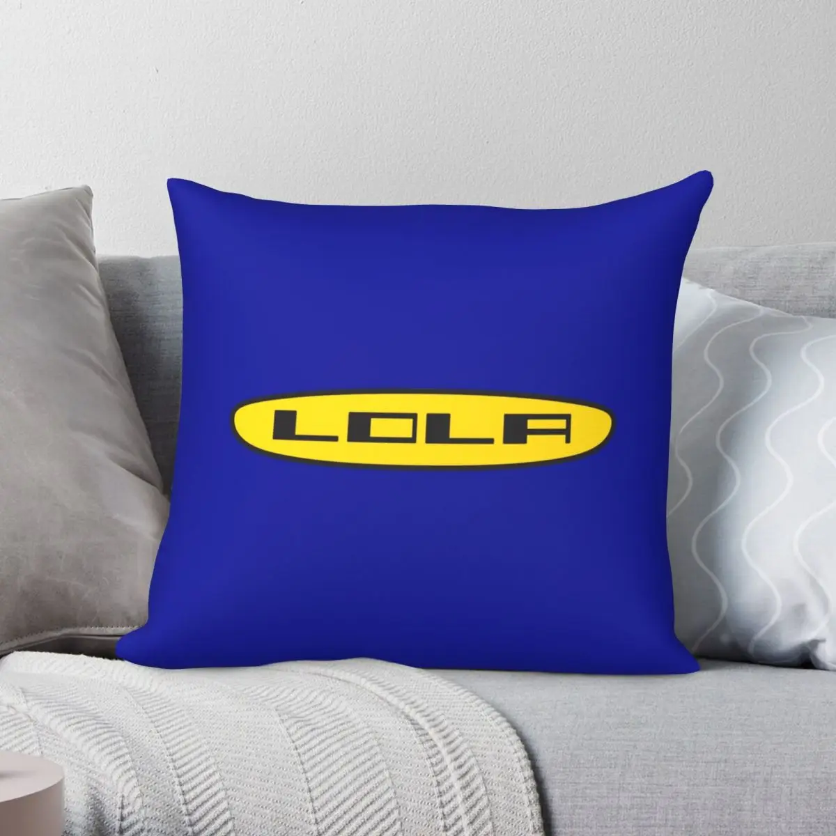 Lola Racing Cars 1960's Logo Black Square Pillowcase Polyester Linen Velvet Printed Decor Throw Pillow Case Bed Cushion Cover