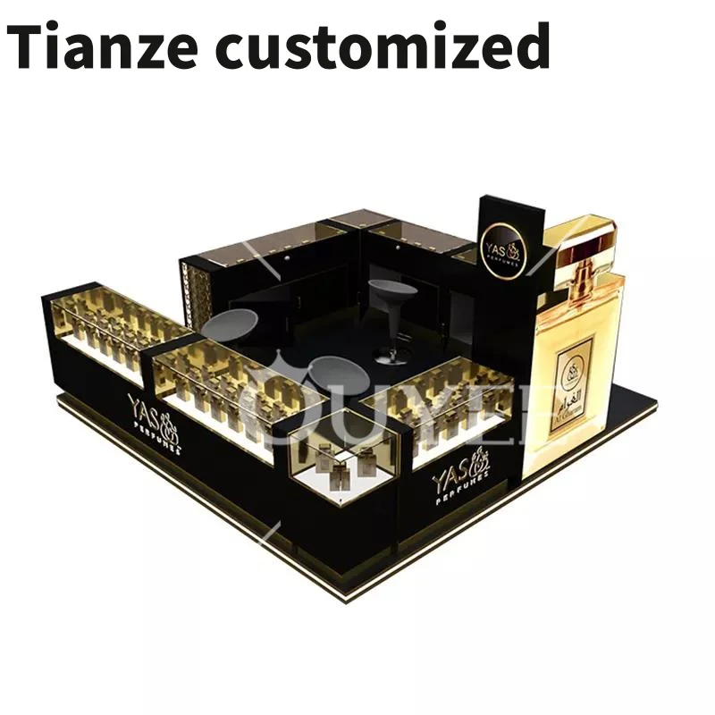 

Customized-Factory Sal Glass Showcase Perfume Display Cabinet Design Perfume Cosmetic Morden Mall Perfume Kiosk