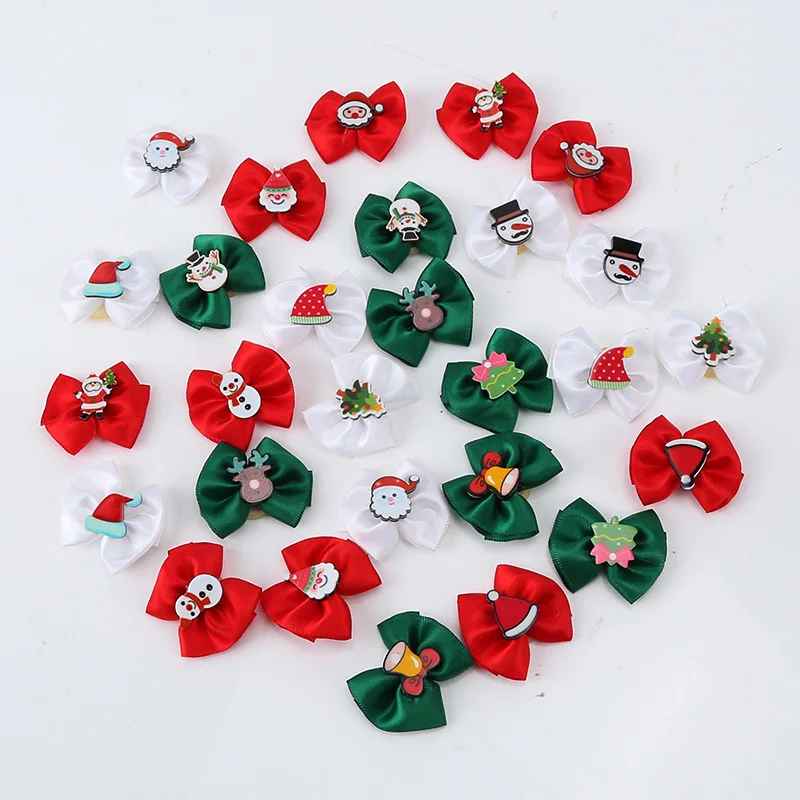 Christmas Pet Bows Dog Hair Accessories Holiday Party Dogs Bows Hair Dog Grooming Bows For Small Dog Pet Supplies