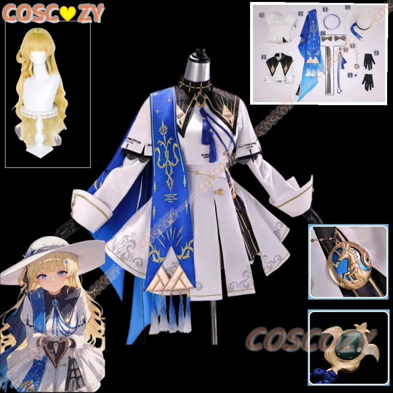 

Game Wuthering Waves Phoebe Cosplay Costume Wig Anime Clothes Uniform Wig Full Set Women Halloween Role Play Comic Con Suit