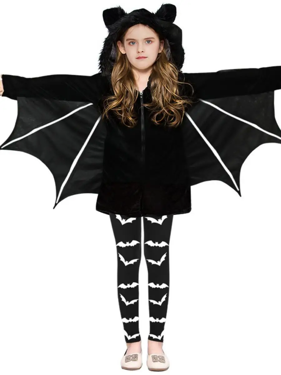 زي الخفاش للأطفال لعيد الهالوين 2025، ملابس تنكرية للحفلات للنساء، زي أداء جديد على شكل المرأة القطة