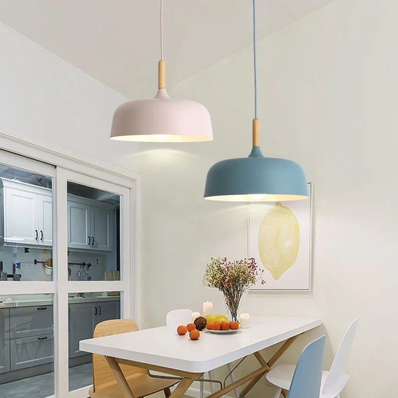 LED Pendant Light for Restaurant Dining Table Spot Lighting, Macaron Hanging Lamp for Hot Pot Shop Supermarket Store