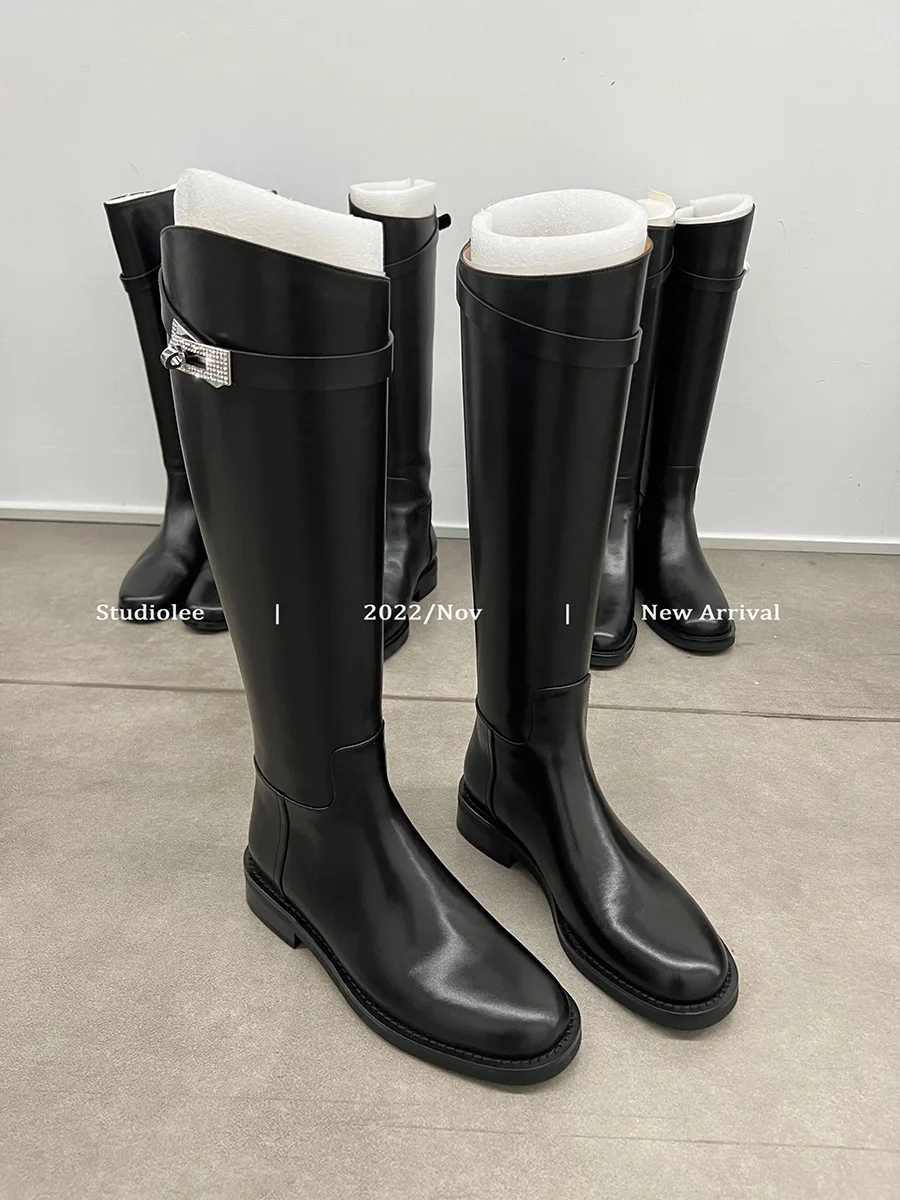 Long Tube Boots for Women In Autumn and Winter, New Thick Heels, Thick Soles, Plush, and Knee Length High Tube Knight Boots