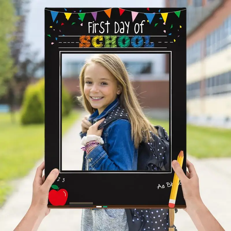 Marco de fotos de primer día de escuela, decoración de preescolar, niño, niña, Selfie, marco de fotografía, suministros para fiestas