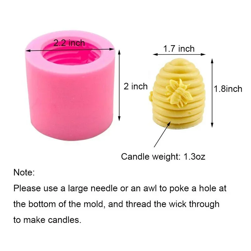 Honeycomb Bee Silicone Candle Mould DIY Aromatherapy Plaster 3D Mold Clay Crafts Fondant Cake Decoratio