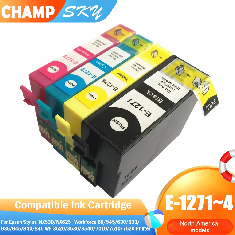 

Чернила Sky для Epson 127, совместимые чернильные картриджи T1271 для Epson Workforce 545 630 645 nx530 nx625 WF-3520/3530/3540/7010/7510