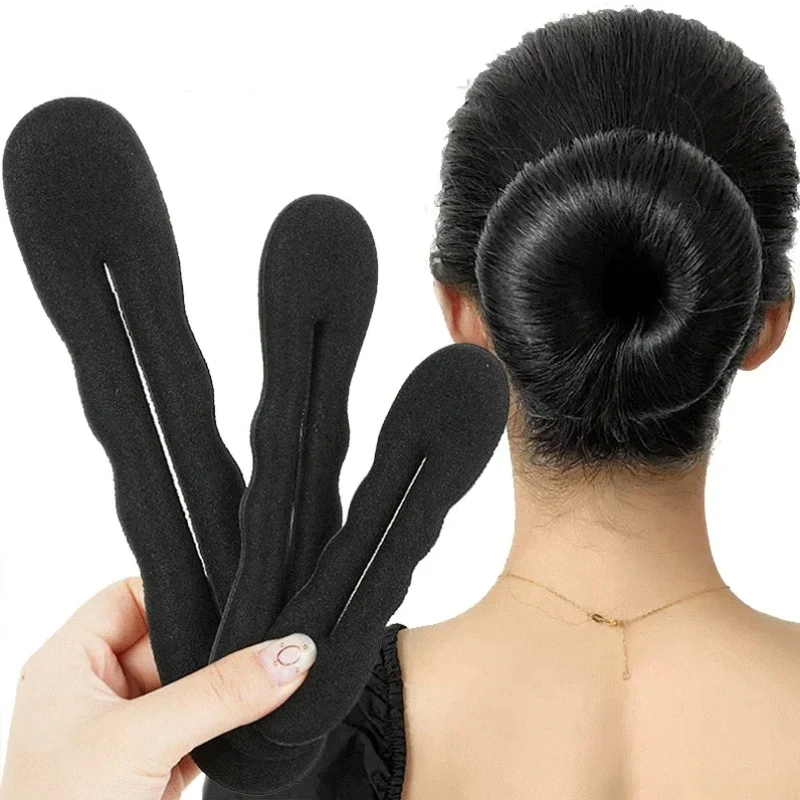 Herramienta de peinado de esponja para el cabello, lazo de plástico, rizador de moño de rosquilla, diadema, Scrunchie para el cabello, herramientas de peinado