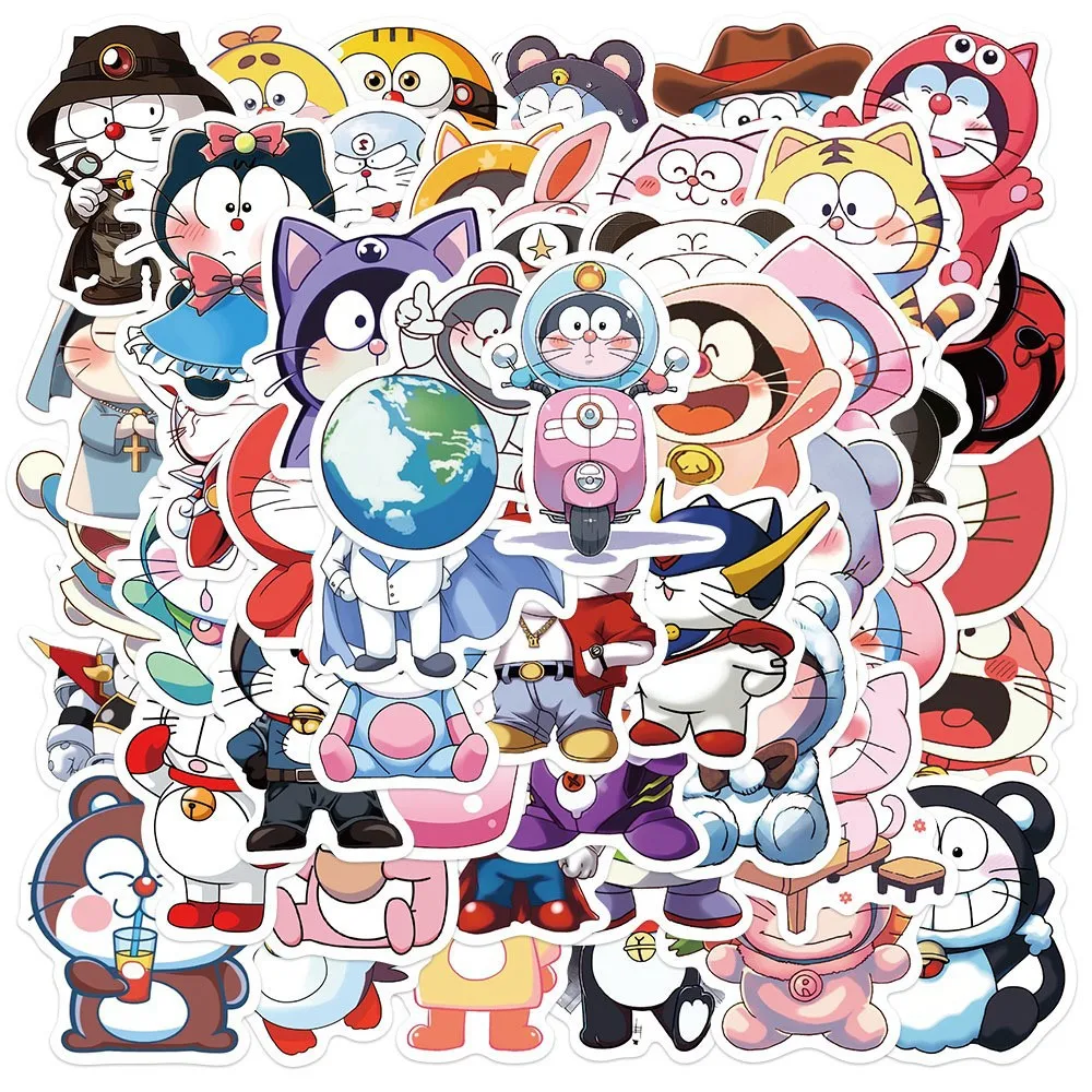 50 Pcs doraemon Water Bottle Stickers for Kids，Laptop Skateboard Stickers for Boys Girls，Fun Craft Stickers for Party Favors