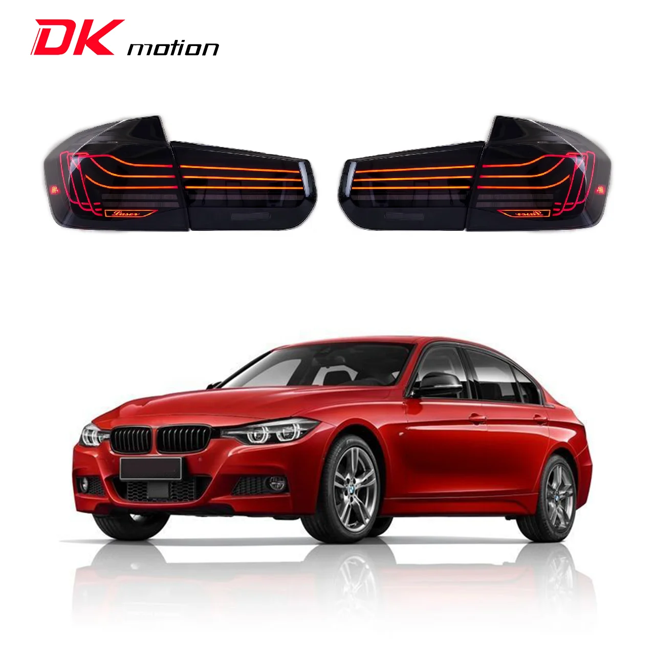 BMW 3 시리즈 F30 F35 2012-2018용 DK 모션 자동차 부품 테일 라이트, 드래곤 스케일 방향지시등 포함 테일램프 어셈블리