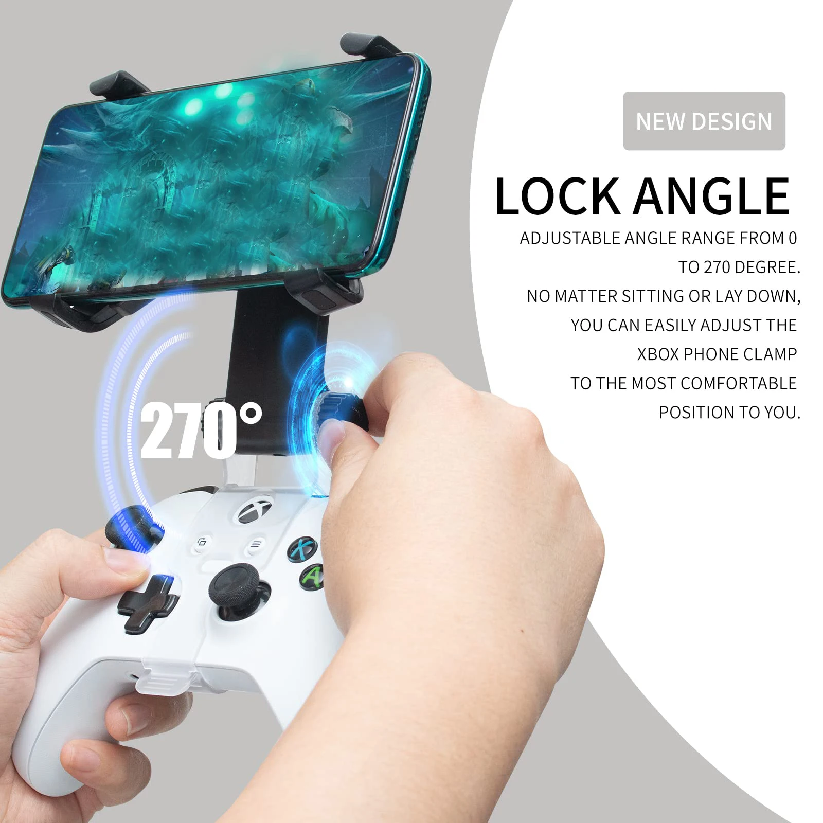 حامل الهاتف المحمول لجهاز تحكم xbox one ، مثبت للهاتف المحمول ، مشبك قابل للتعديل لسلسلة xbox s/x/xbox one s/x/xbox one