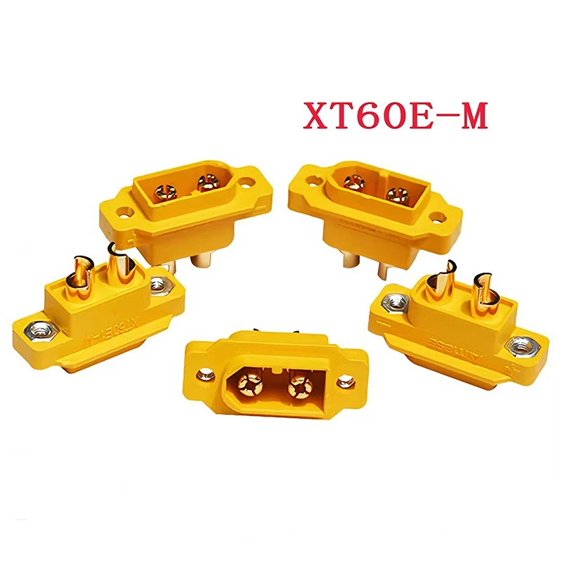 

5pcs New XT60E-M Male Plug Connector With Screw hole Fixed Board XT60 Adapter For RC Drone Car model Battery Accessories DIY