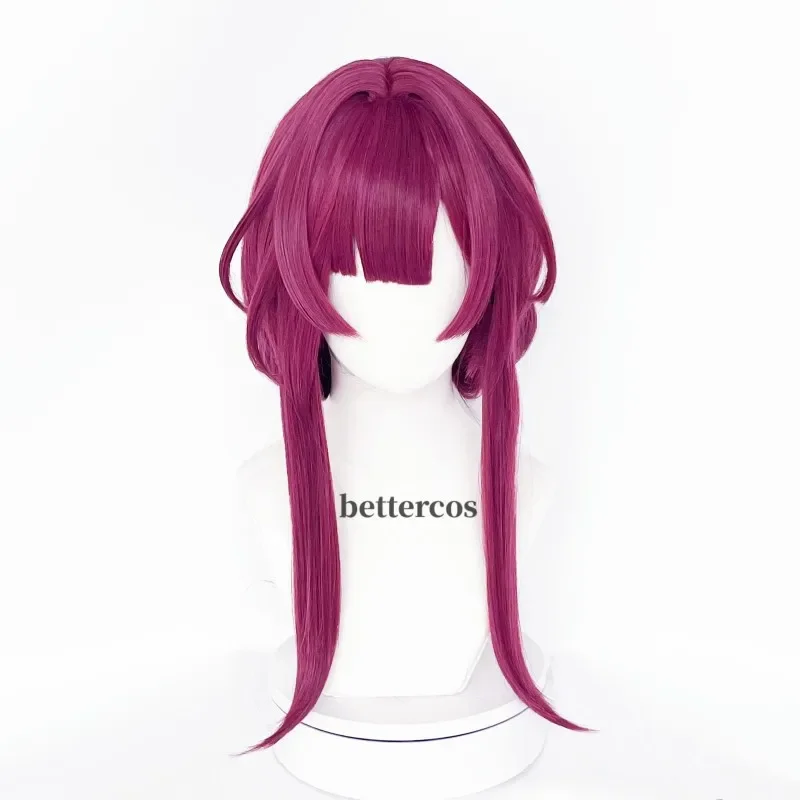 43cm Kafka Cosplay Wig Anime Honkai: Star Rail Cosplay Rose Purple Kafka Honkai Wig Heat Resistant Synthetic Hair Wigs   Wig Cap