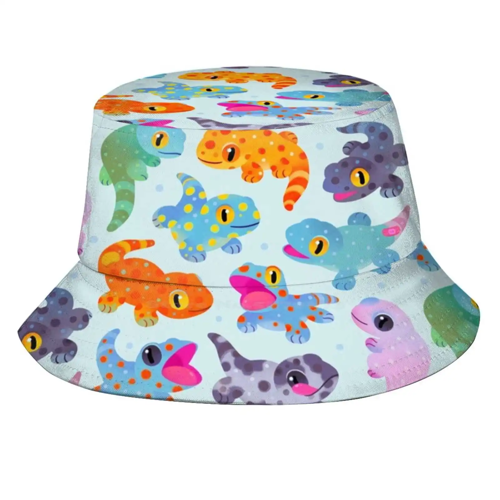 Tokay Gecko - Bright Sun Cap Fisherman Hat Bucket Hats Tokay Gecko Morph Lizard Reptile Animal Pikaole Cute Leucistic Calico