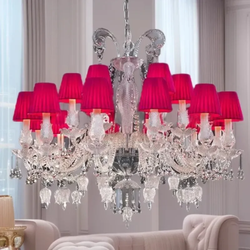 Post Modern Crystal Chandelier European Candle Style Pendant Light for Living Room Bedroom Dining Villa Hotel Decor