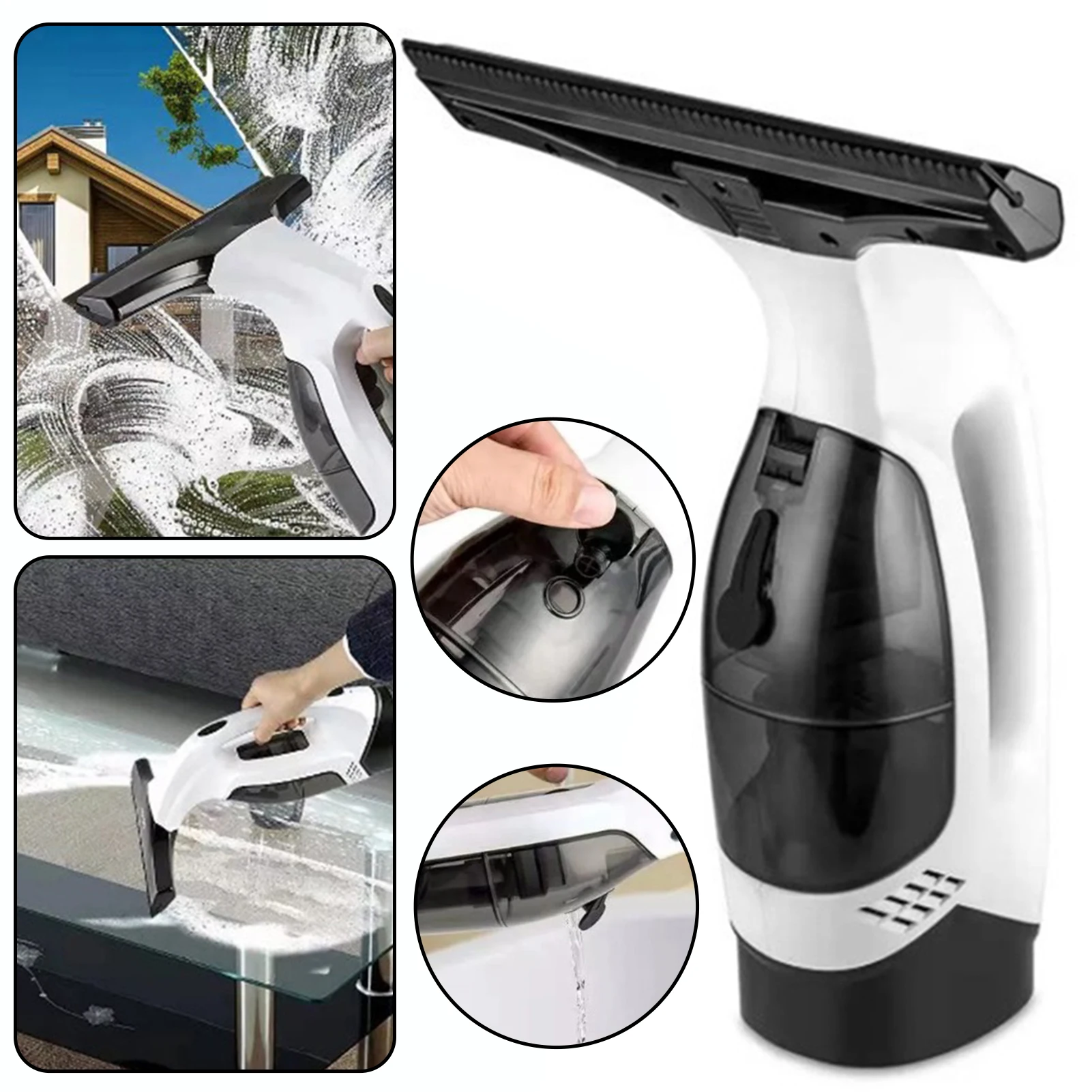 

20W White Cordless Rechargeable Automatic Portable Glass Cleaner Machine 2 in 1 Window Wiper
