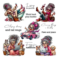 Mangocraft Funny Fashion Old Women Life Clear Stamp DIY Scrapbooking Supplies Silicone Stamp For Card Making Albums Decor