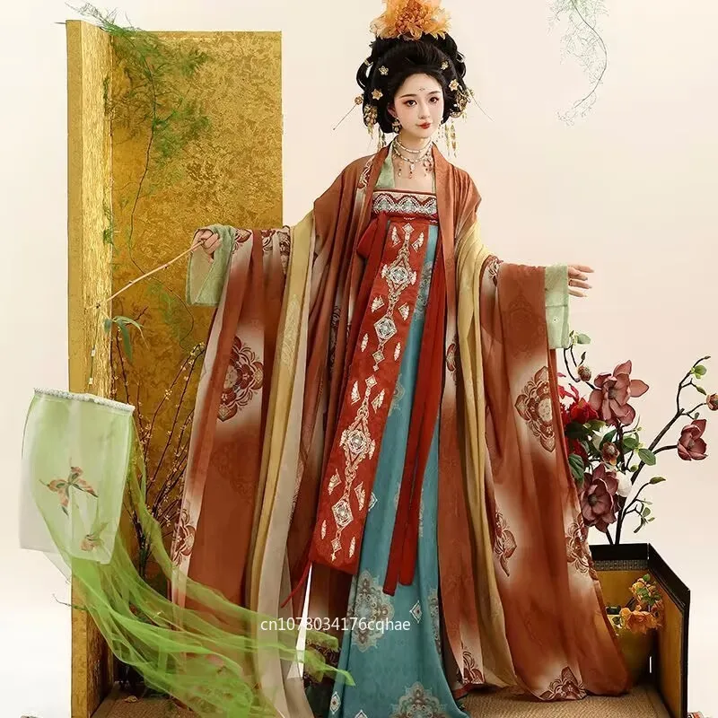 

2025 New Hanfu Dress Women Chinese Vintage Embroidered Red&Black Hanfu Dress Female Halloween Cosplay Costume Party Outfit Hanfu