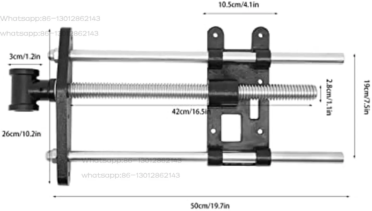 Rebound rod front fixture, woodworking workbench 10 inch rod