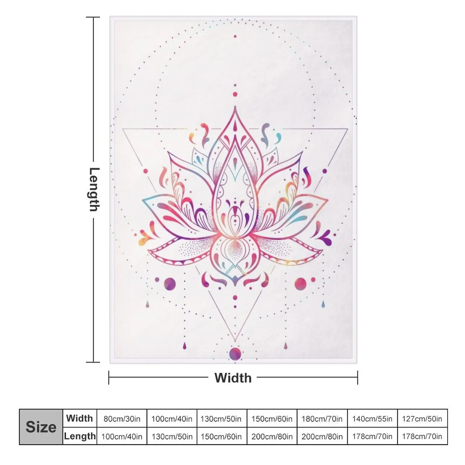 Lotus Prism Throw Blanket Custom Personalized Gift Flannels Blankets